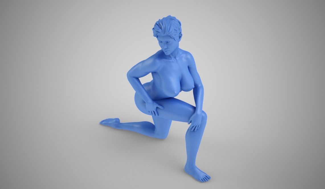 Woman on One Knee 3D print model_11