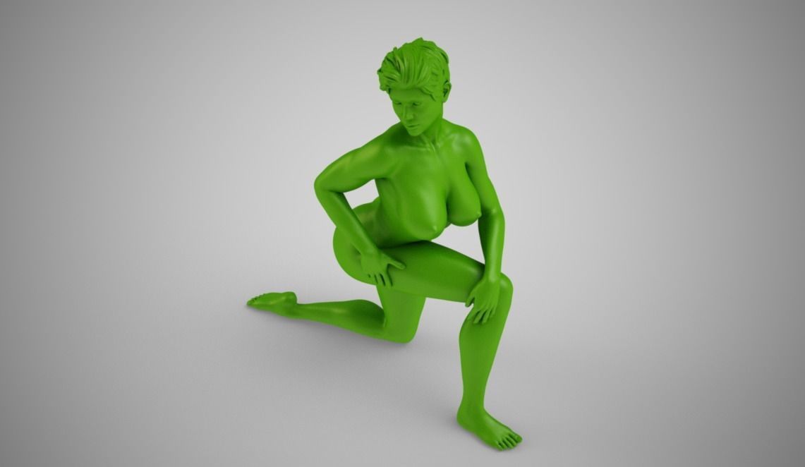 Woman on One Knee 3D print model_12