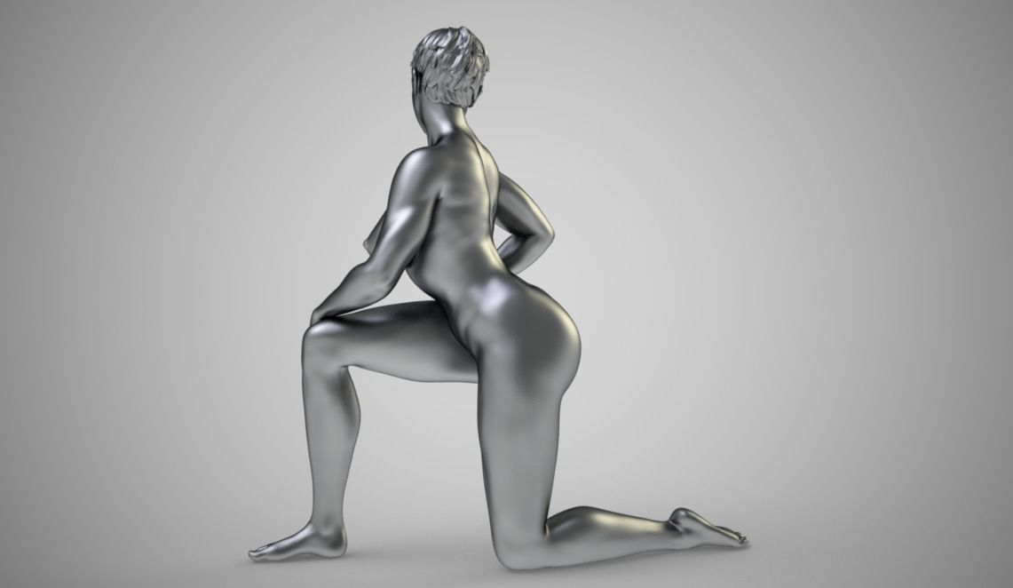 Woman on One Knee 3D print model_8