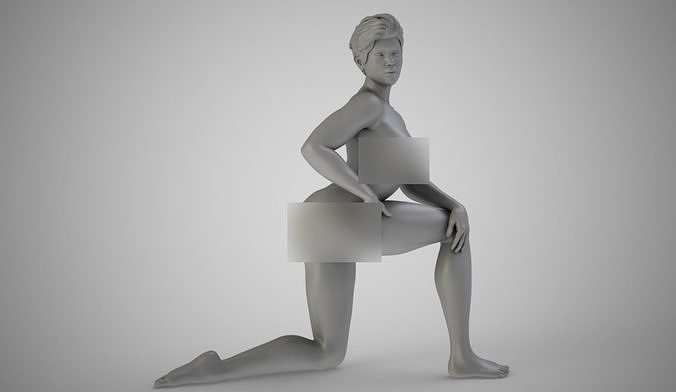 Woman on One Knee 3D print model
