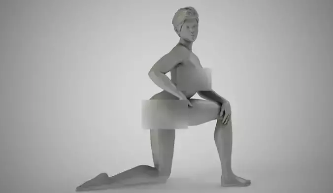 Woman on One Knee 3D print model