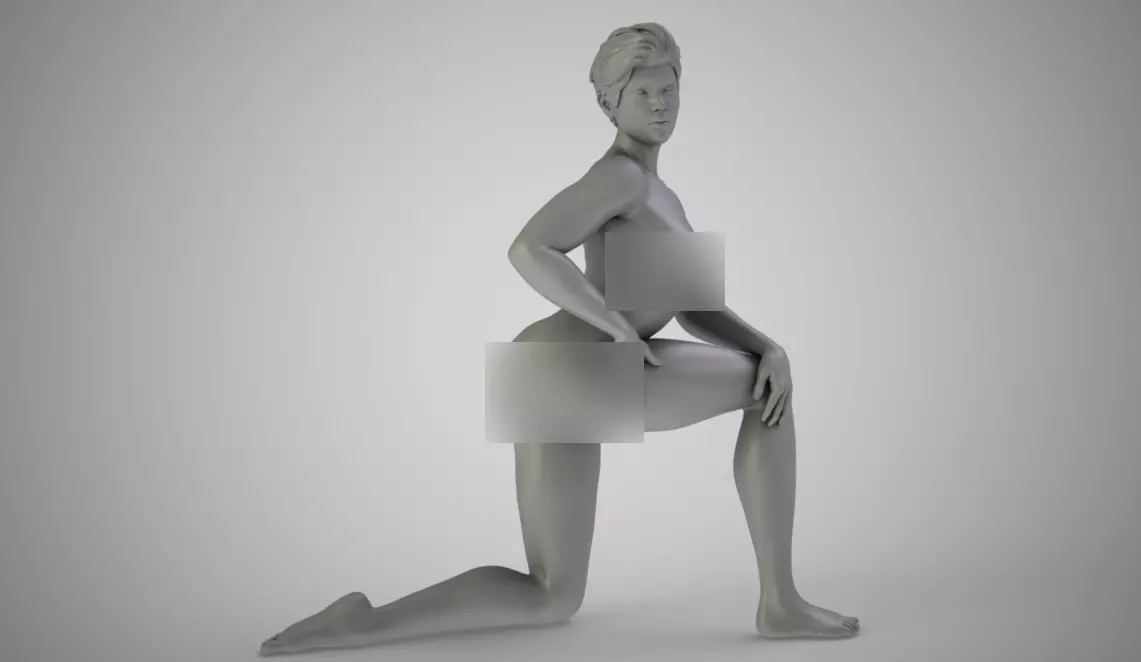 Woman on One Knee 3D print model_0