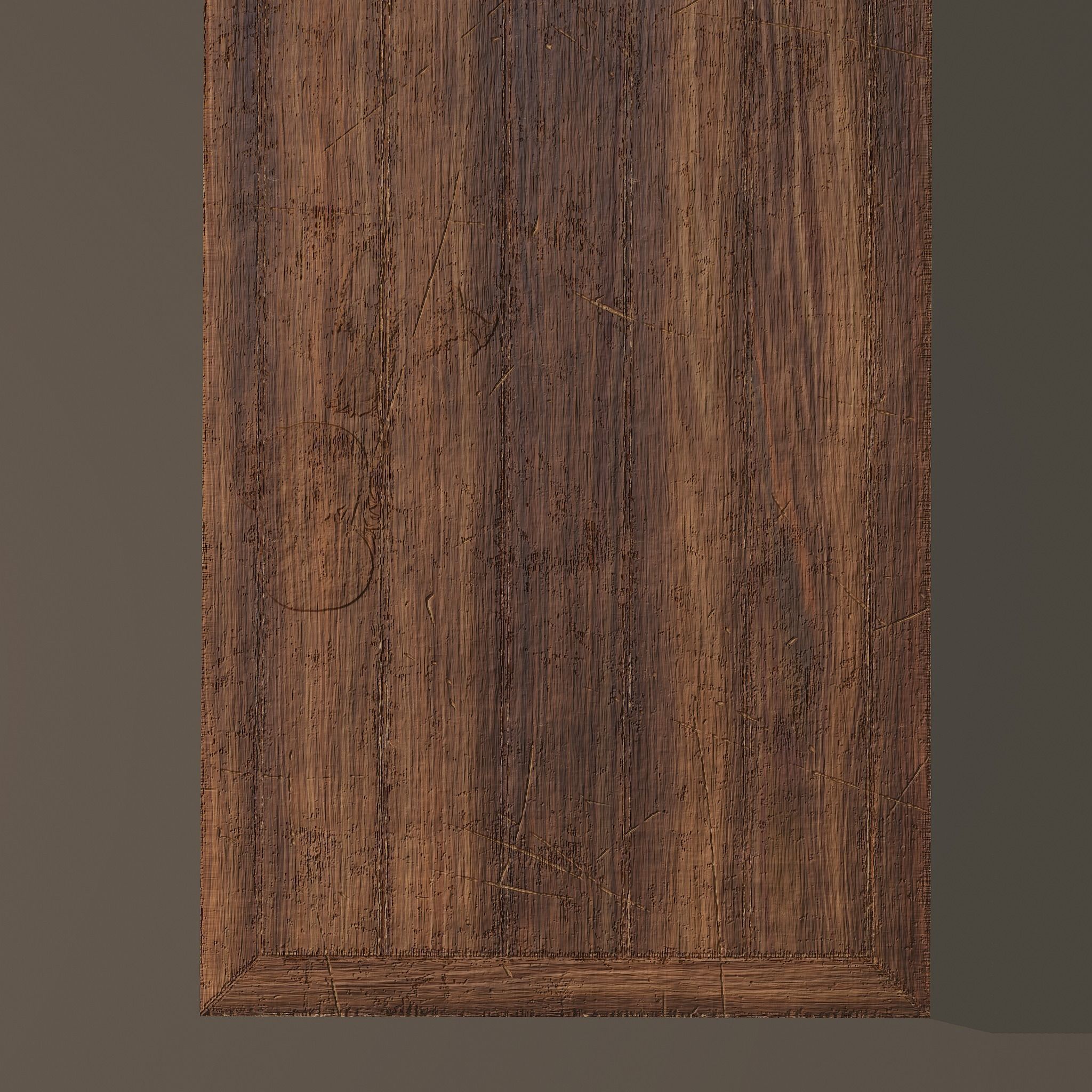Long Wood Table Low-poly 3D model_14