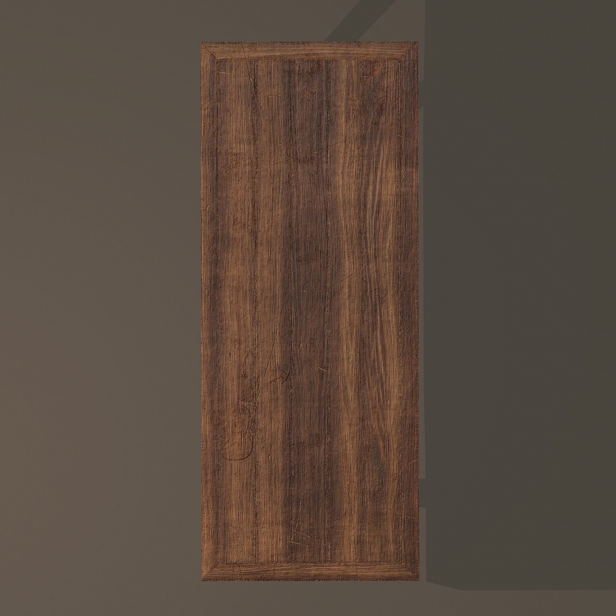 Long Wood Table Low-poly 3D model_5