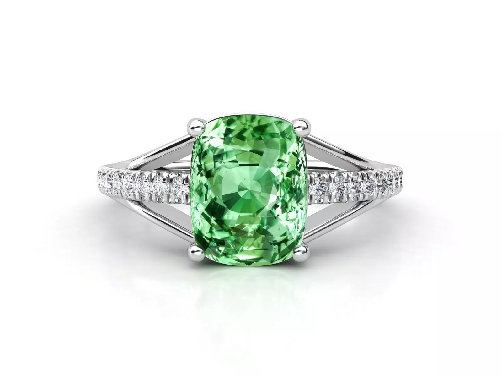 DR022 tourmaline and diamond ring 3D print model