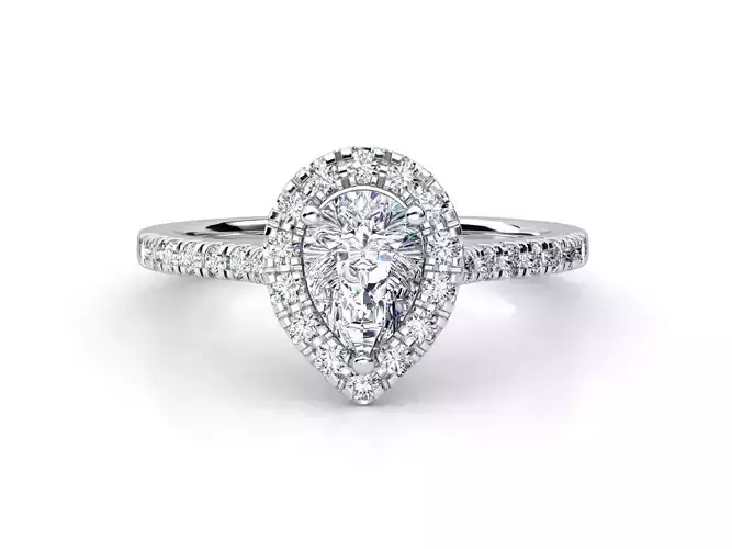 DR023 engagement ring pear halo