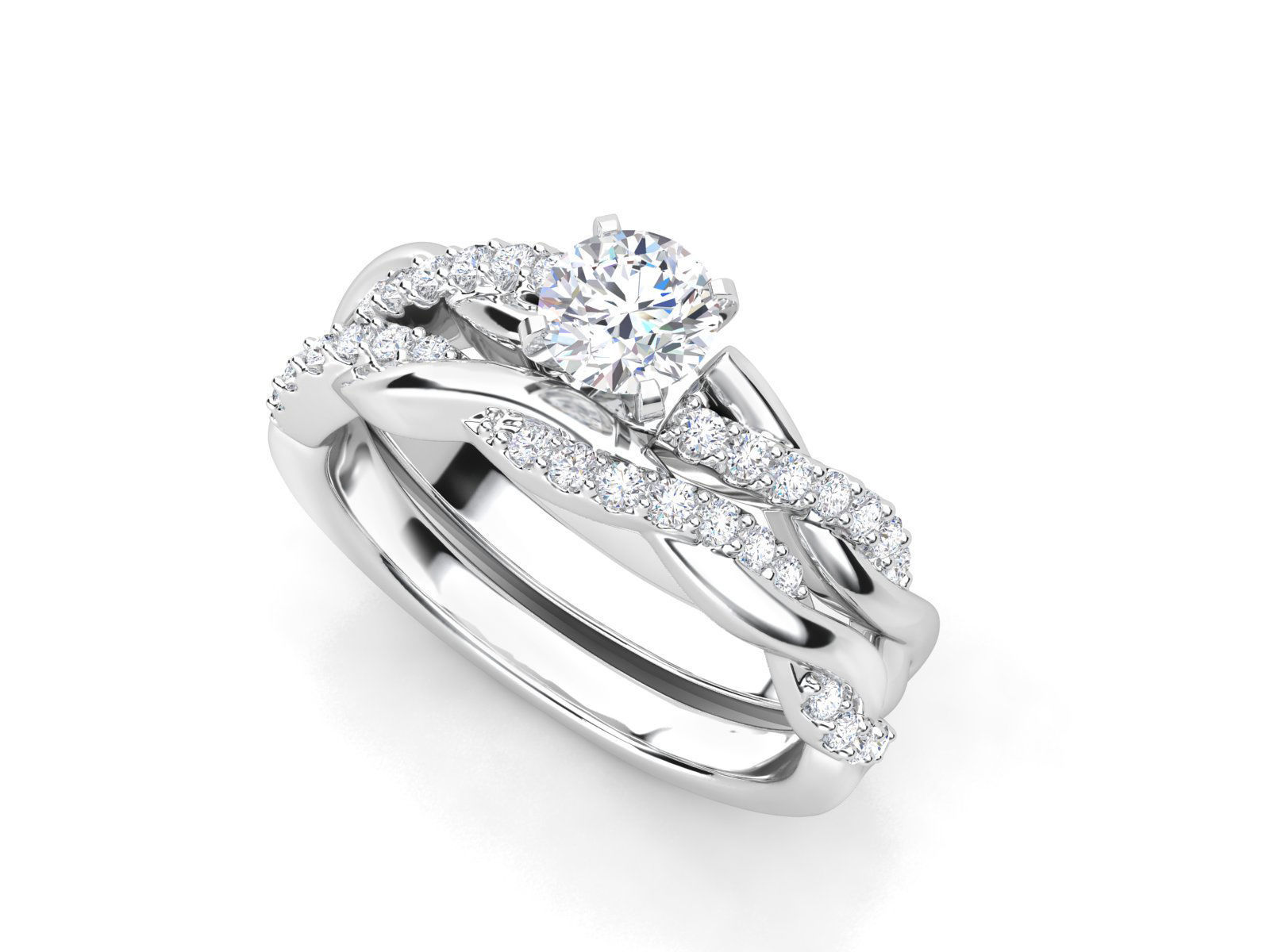 twist ring set  3D print model_4