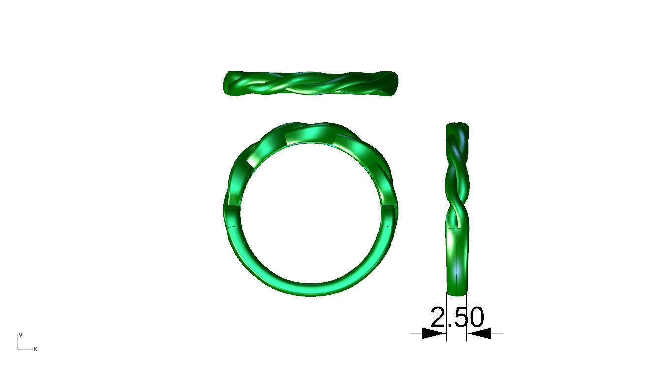 twist ring set  3D print model_13