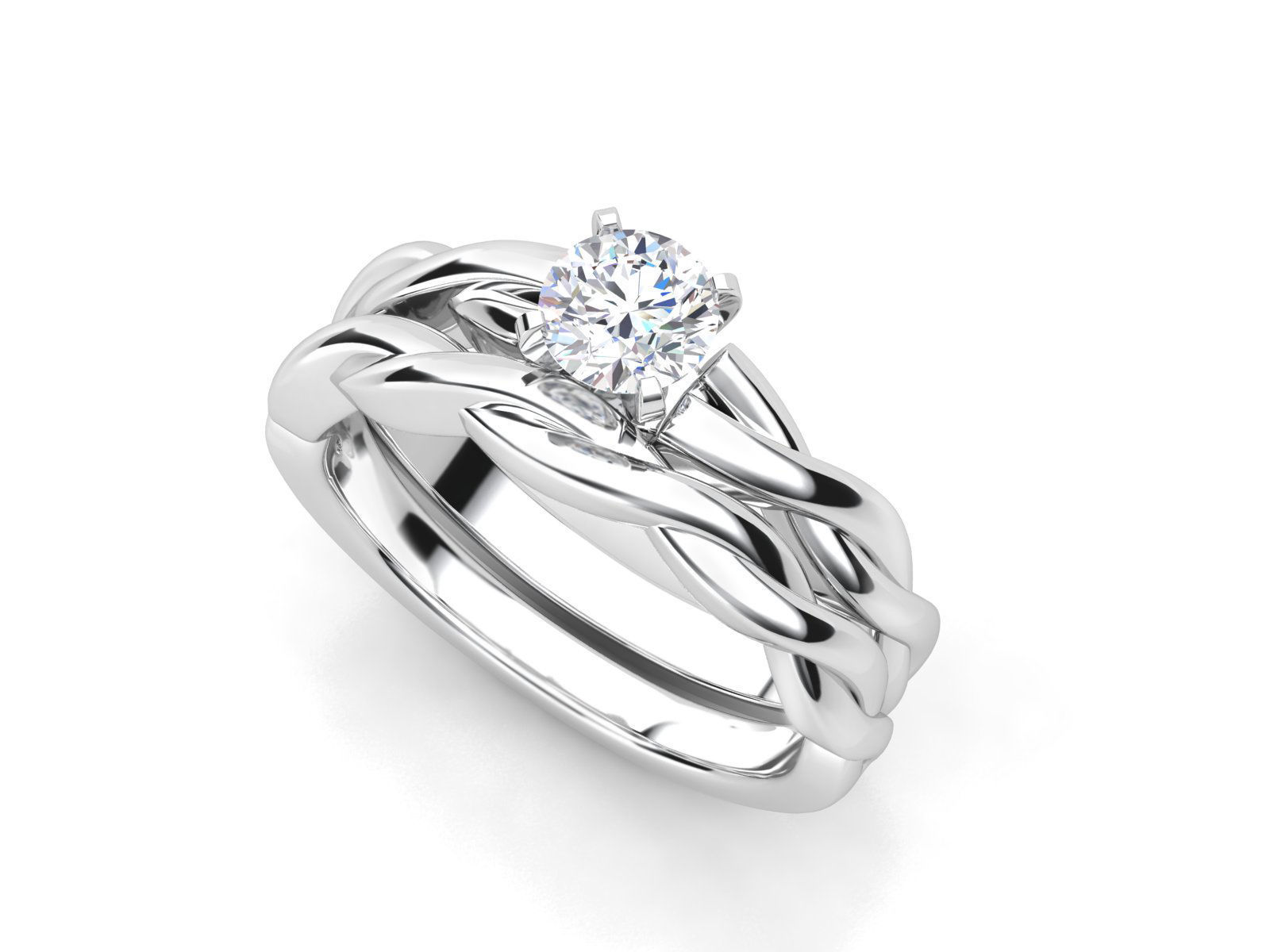 twist ring set  3D print model_11