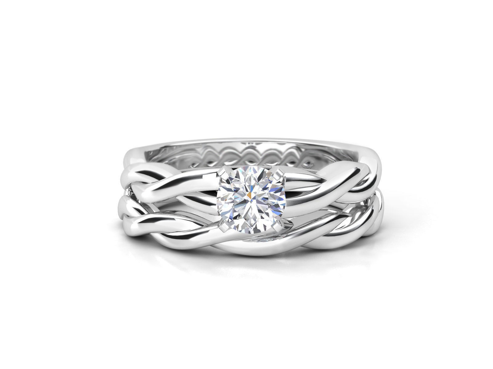 twist ring set  3D print model_7