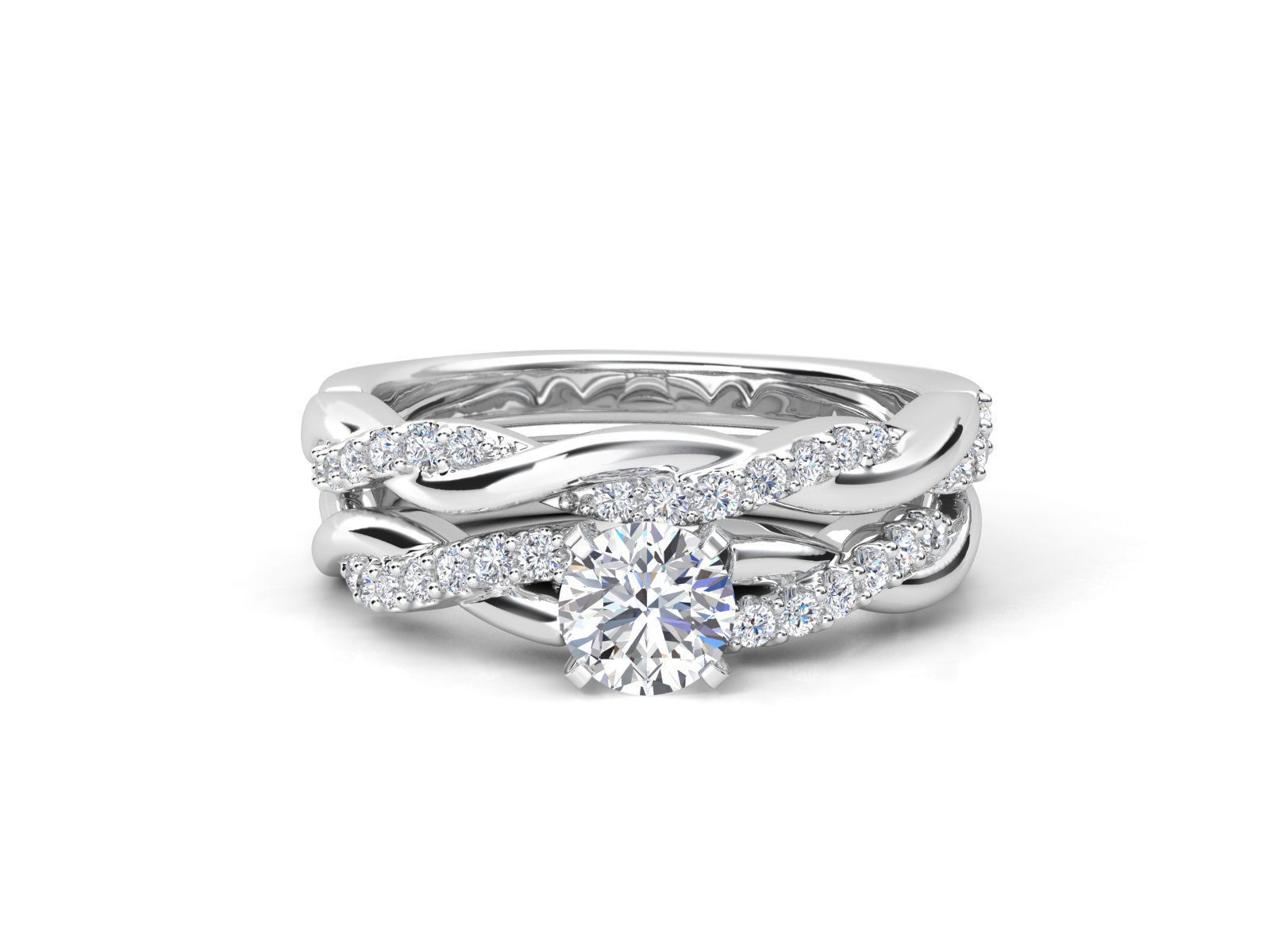 twist ring set  3D print model_5