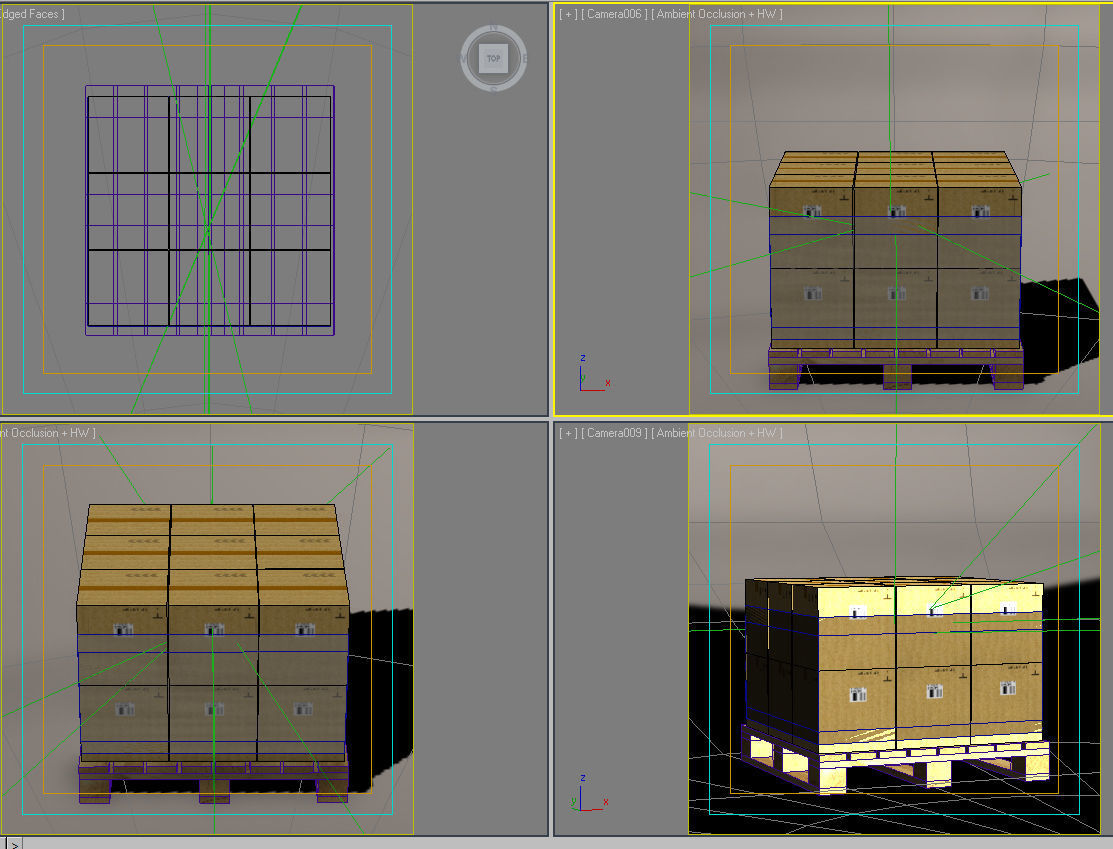 cardboard boxes on pallet 3D model_9