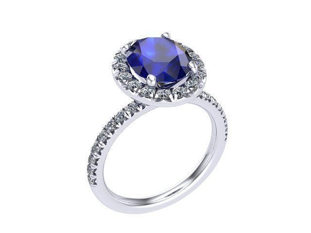 Sapphire Oval Cushion Ring 3D print model