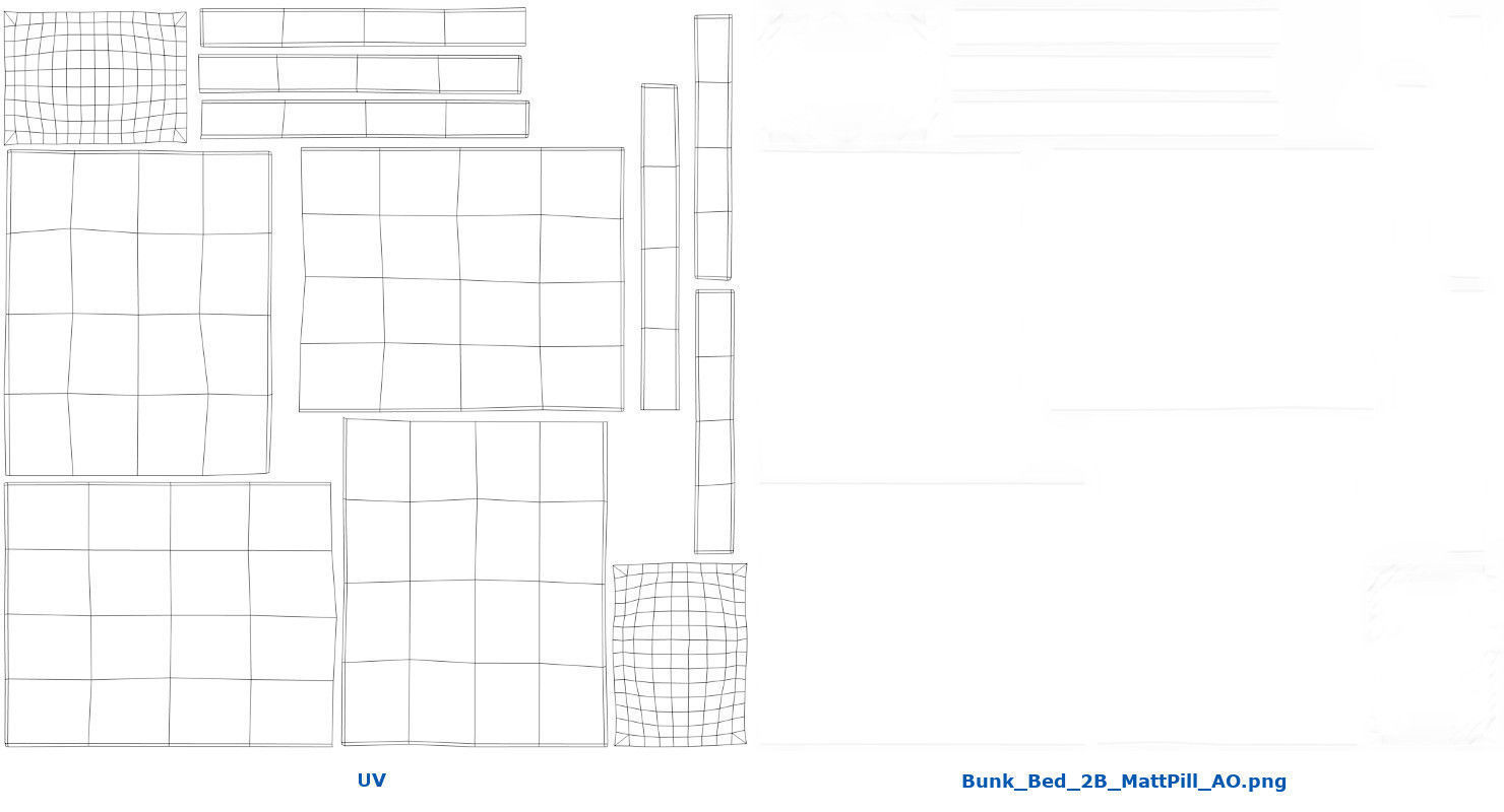 Bunk Bed 2B Low-poly 3D model_15