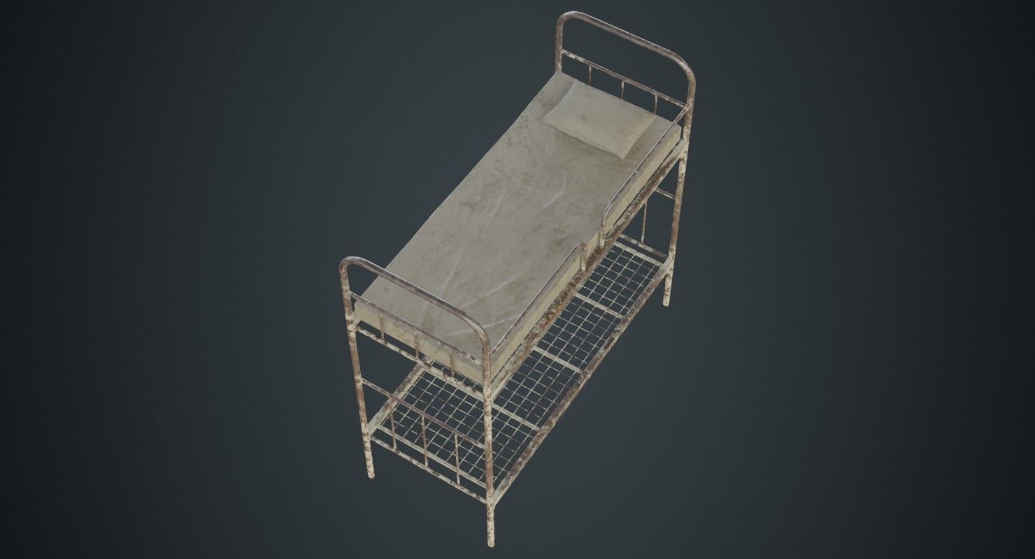 Bunk Bed 2B Low-poly 3D model_5