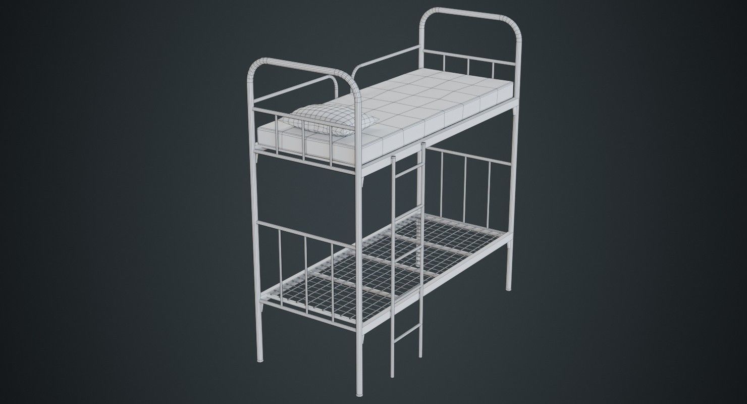 Bunk Bed 2B Low-poly 3D model_10