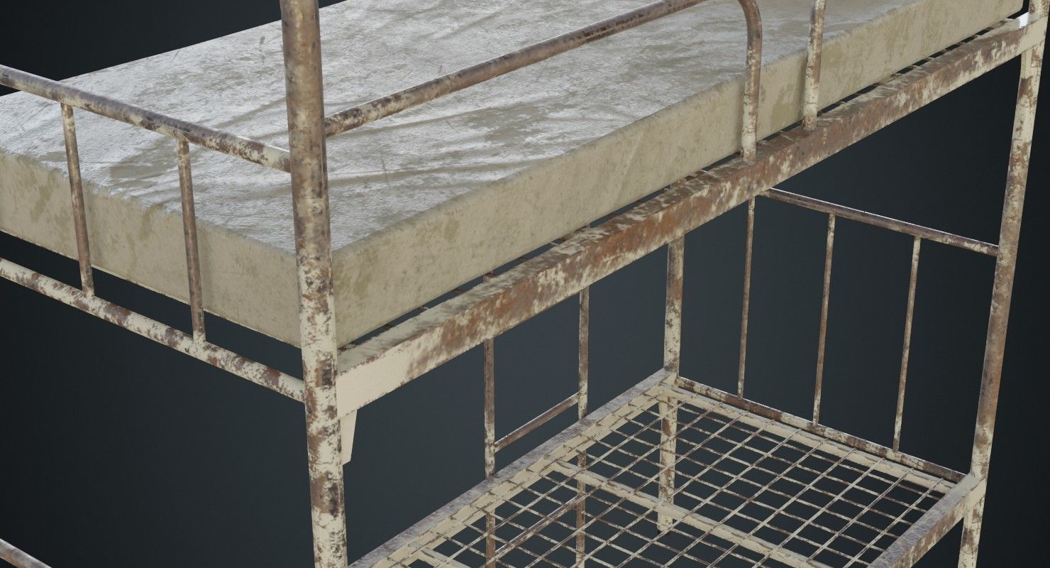 Bunk Bed 2B Low-poly 3D model_9