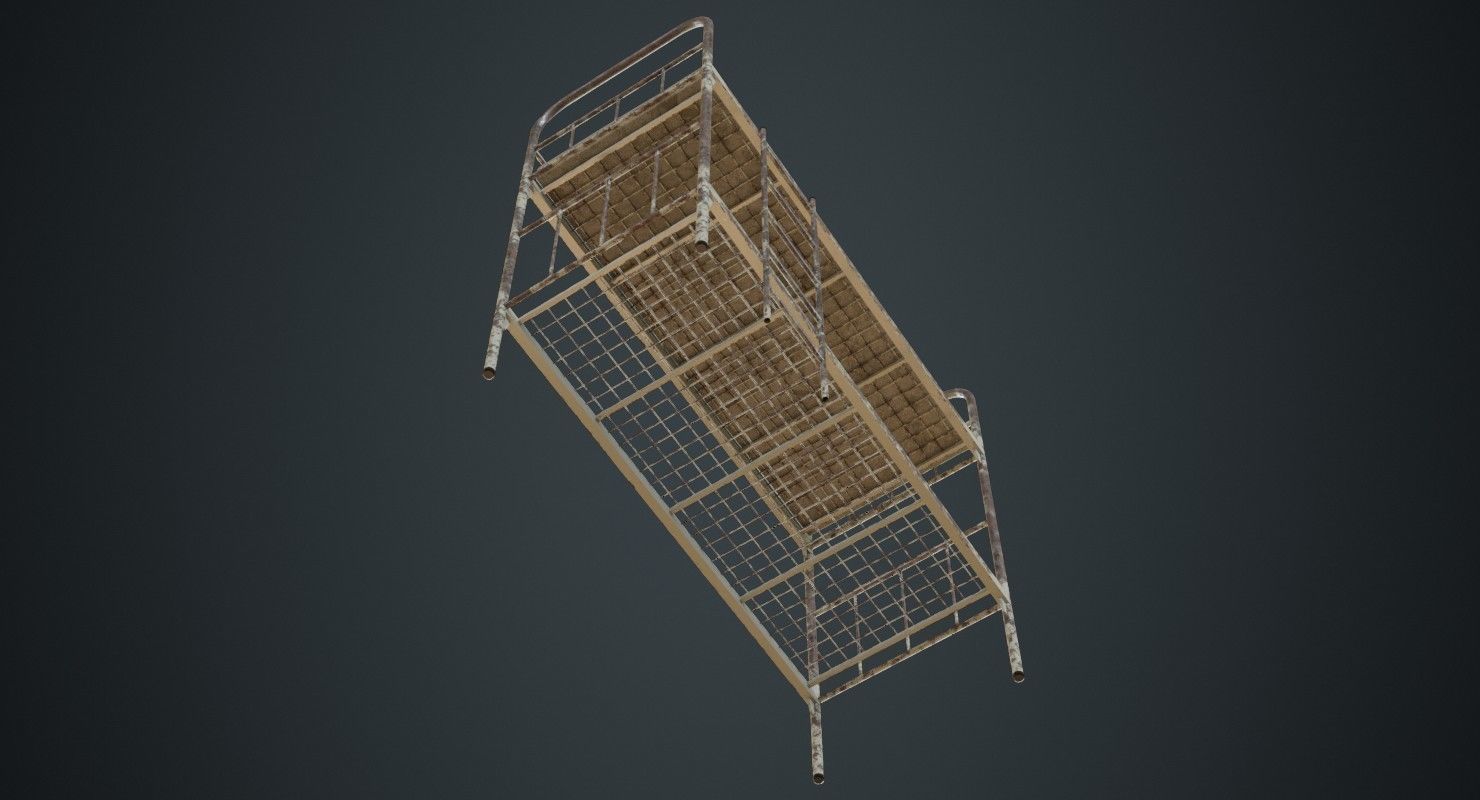 Bunk Bed 2B Low-poly 3D model_7