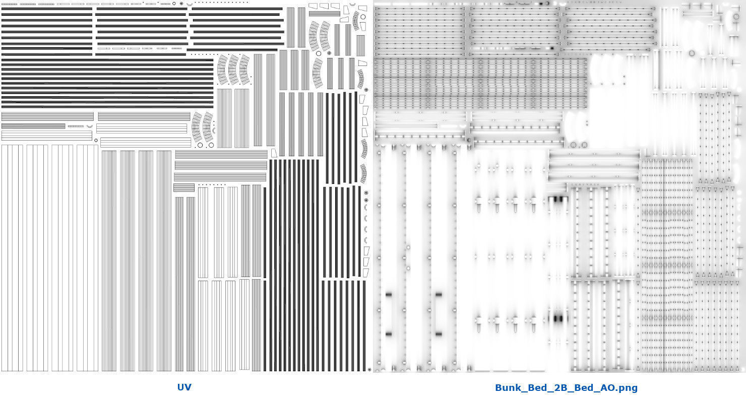Bunk Bed 2B Low-poly 3D model_12