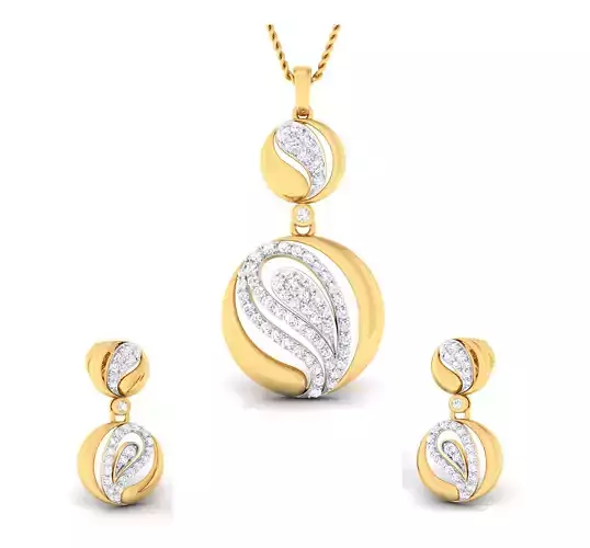 Women pendant-earrings set 3dm mgx render detail 3D print model