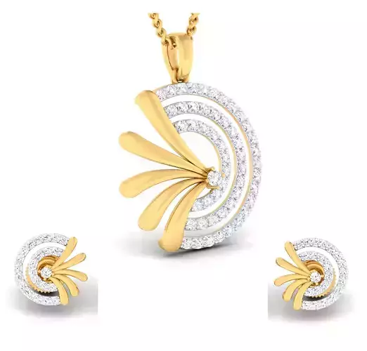 Women pendant-earrings set 3dm mgx render detail 3D print model
