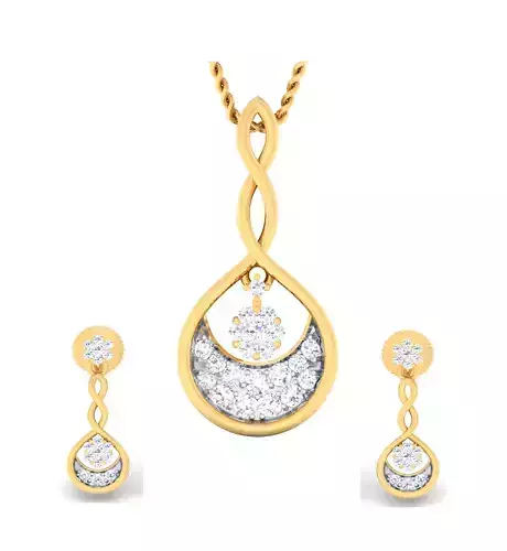 Women pendant-earrings set 3dm mgx render detail 3D print model