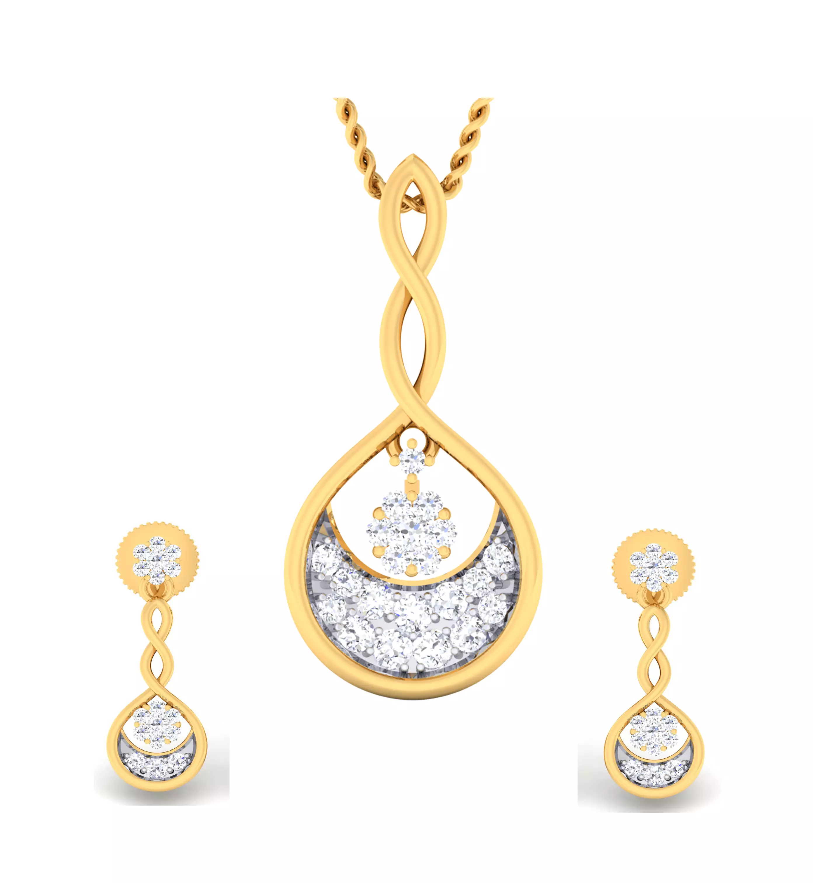 Women pendant-earrings set 3dm mgx render detail 3D print model 3D print model_0