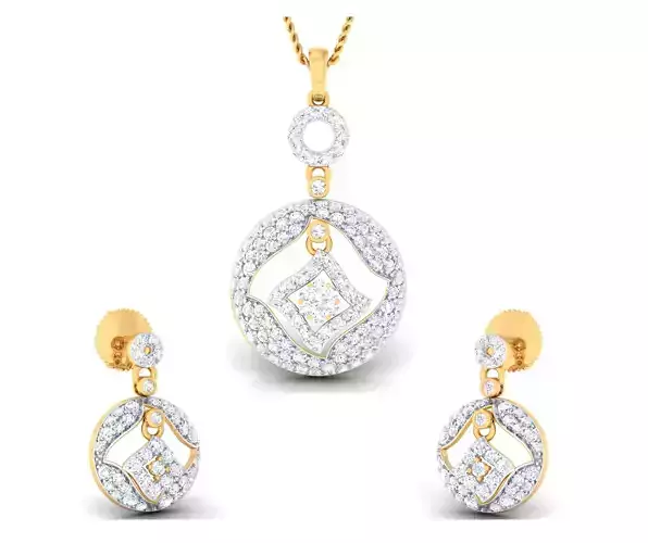 Women pendant-earrings set 3dm mgx render detail 3D print model