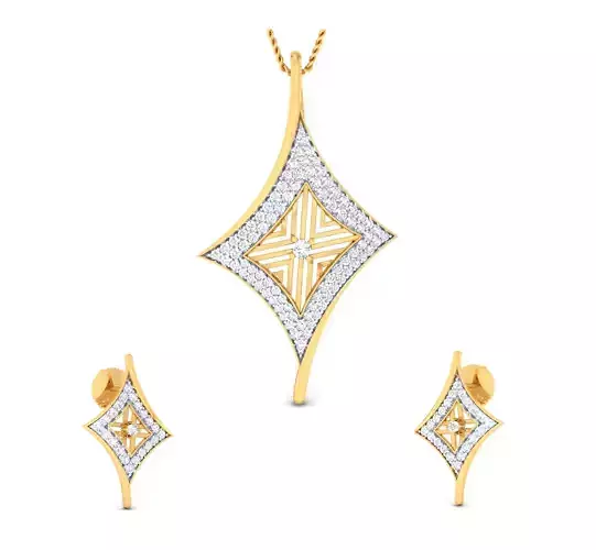 Women pendant-earrings set 3dm mgx render detail 3D print model