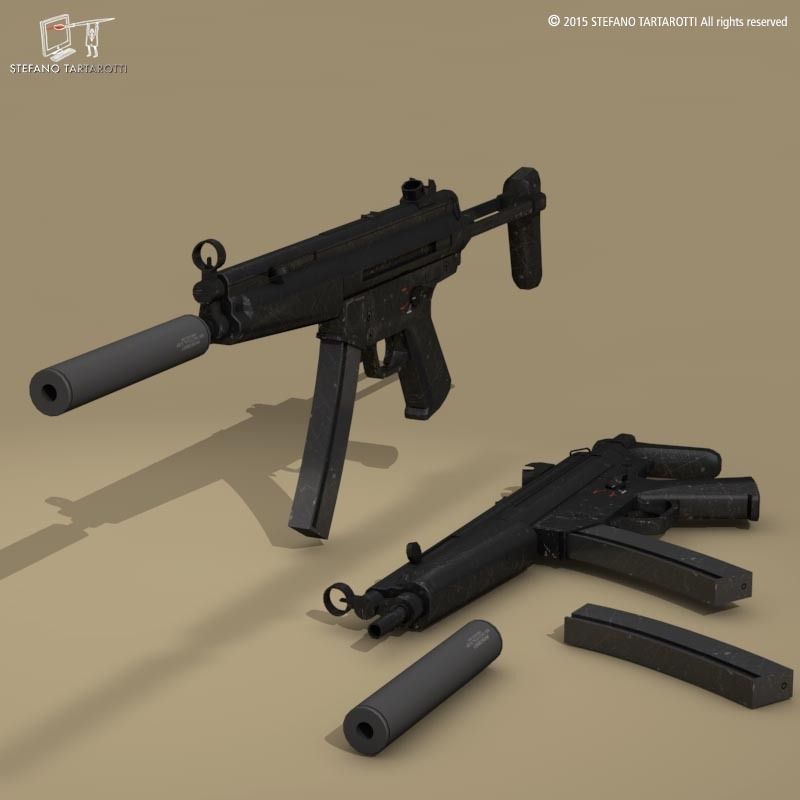 MP5 rifle 3D model_3