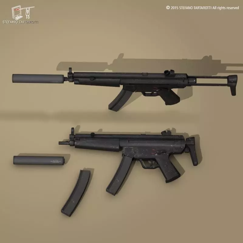 MP5 rifle 3D model_0