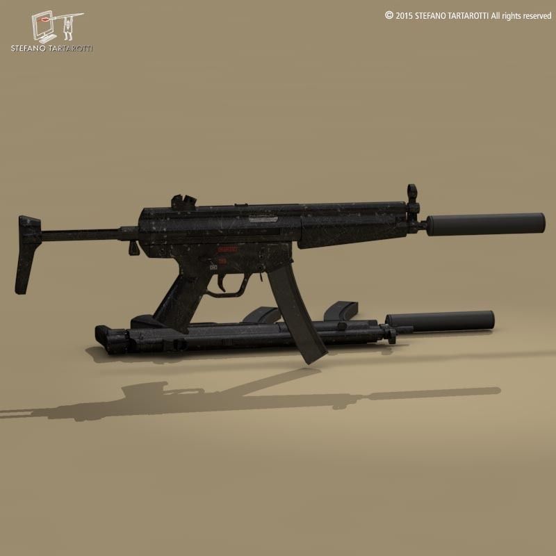 MP5 rifle 3D model_2