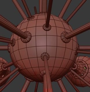 Glass Globes Sputnik Chandelier 3D model_4
