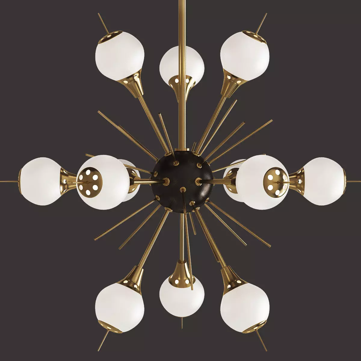 Glass Globes Sputnik Chandelier 3D model_0