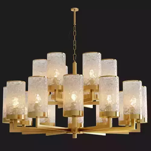 LIAISON gold chandelier with glass shades