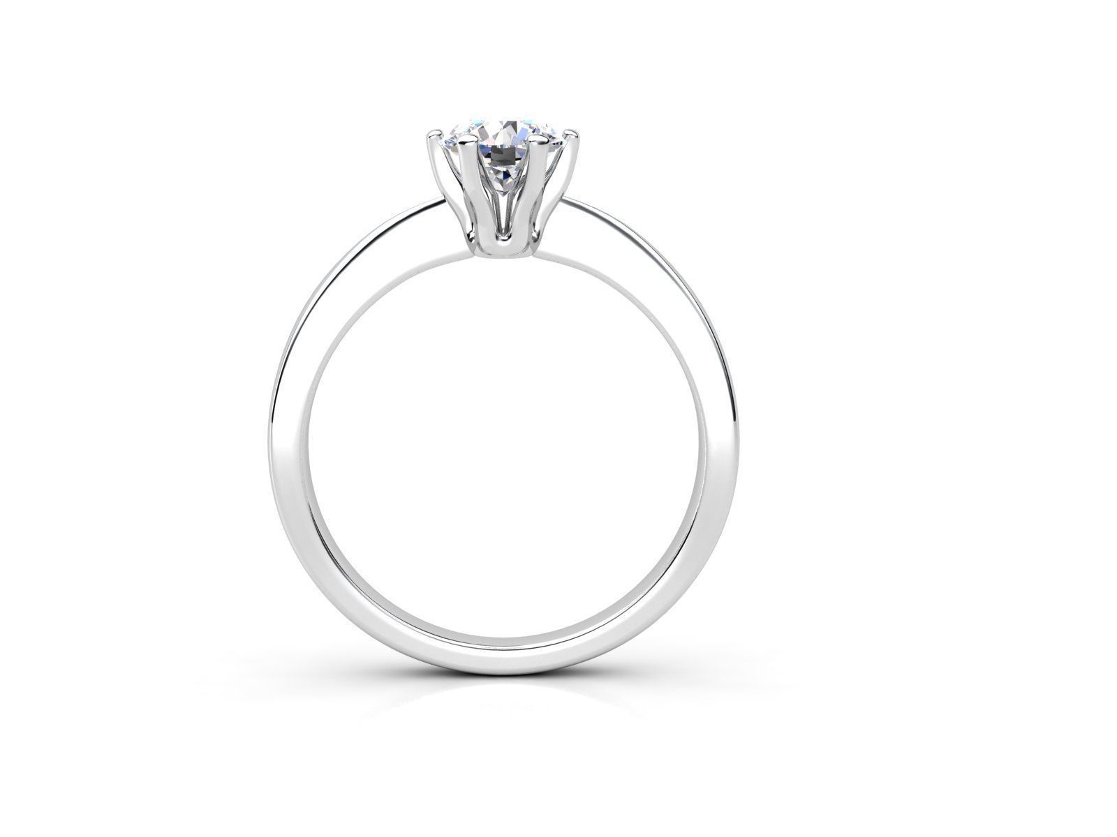 R RA02 engagement ring solitaire 3D print model_1