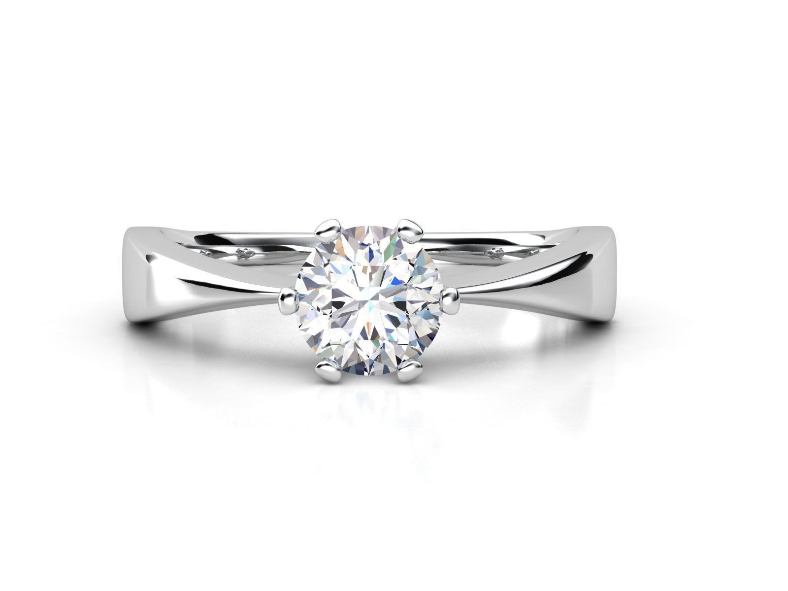 R RA02 engagement ring solitaire 3D print model_2