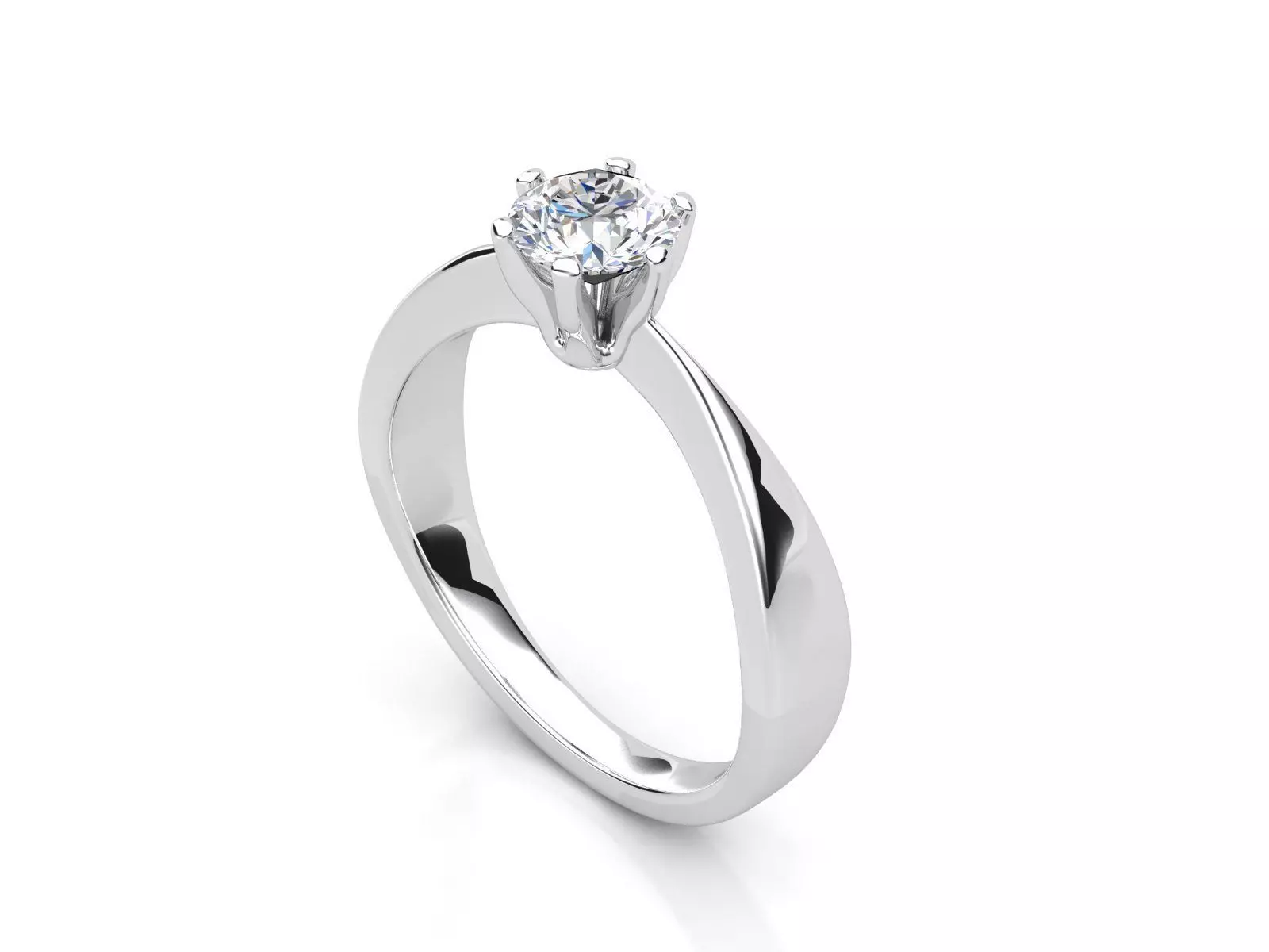 R RA02 engagement ring solitaire 3D print model_0