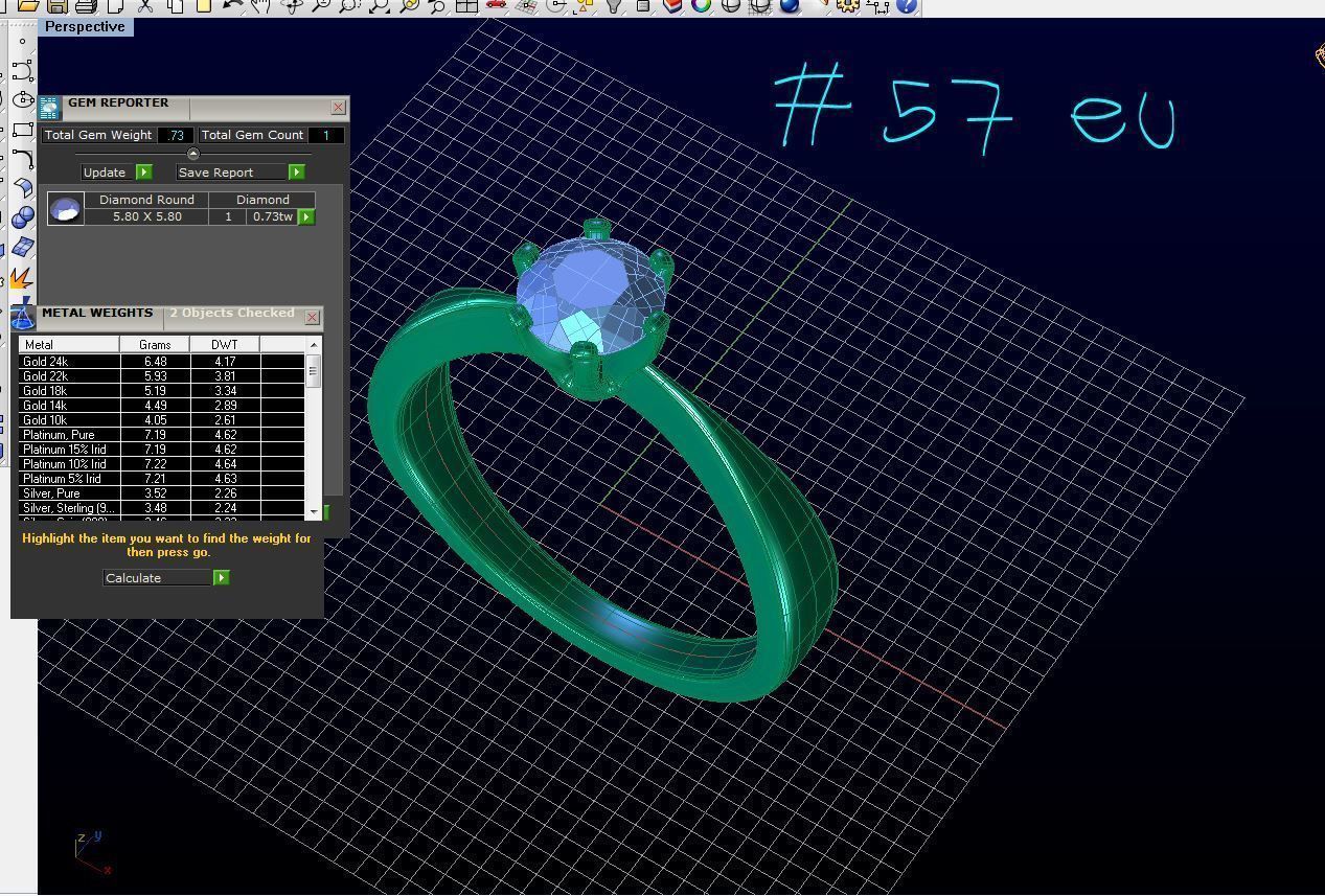 R RA02 engagement ring solitaire 3D print model_4