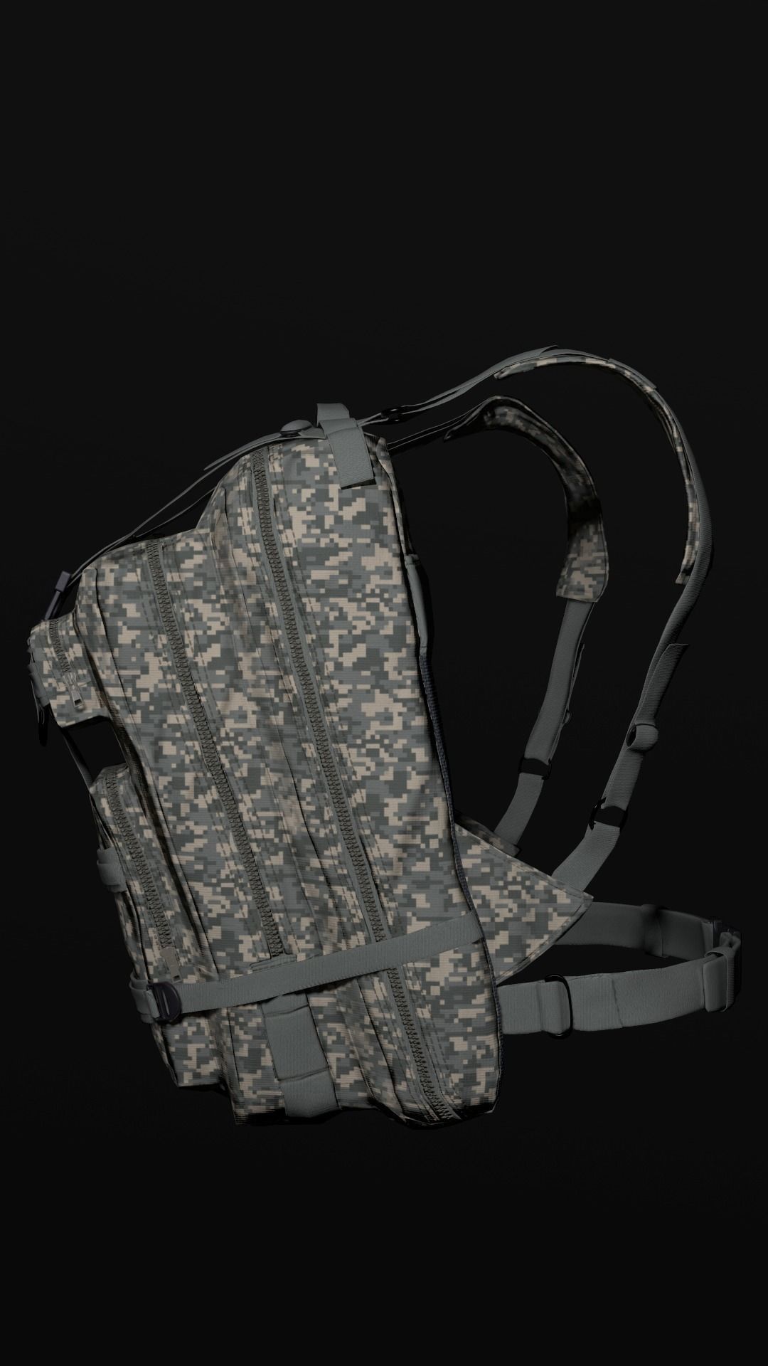 customizable Military backpack 2 color variations Low-poly 3D model_4