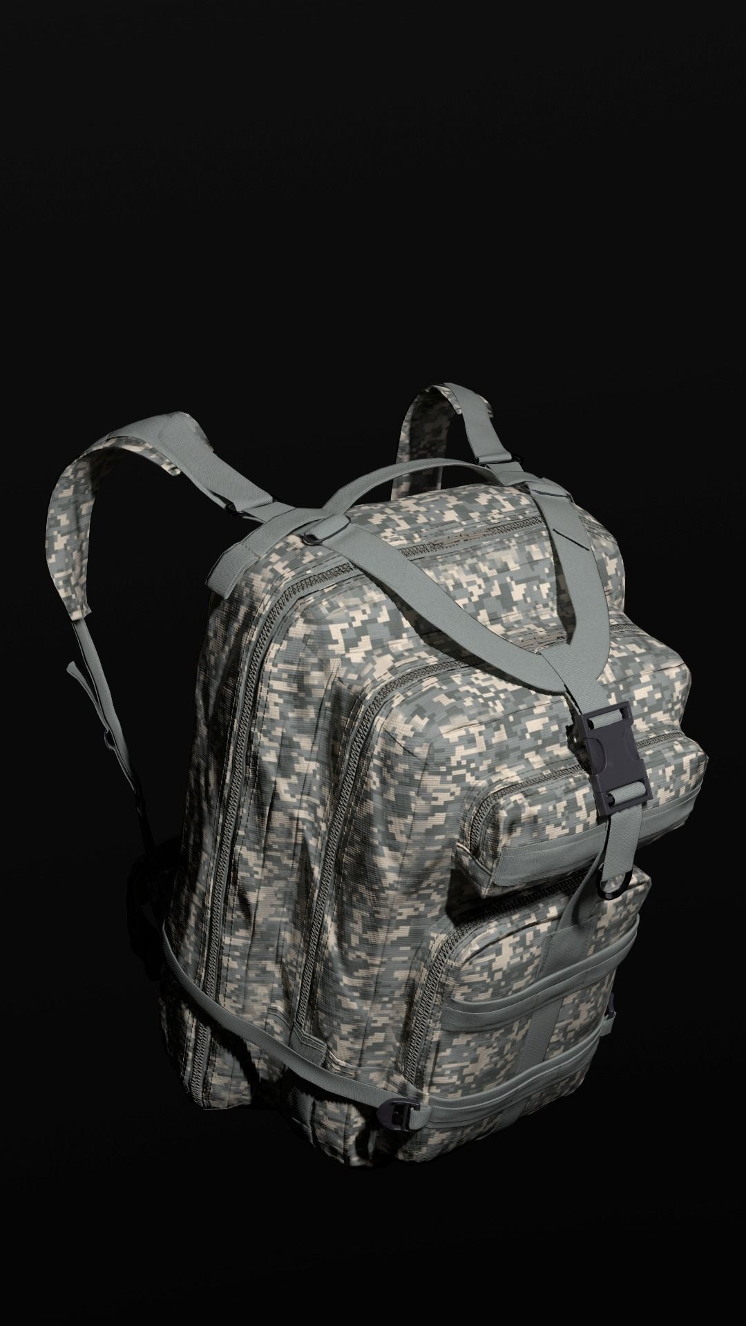customizable Military backpack 2 color variations Low-poly 3D model_8