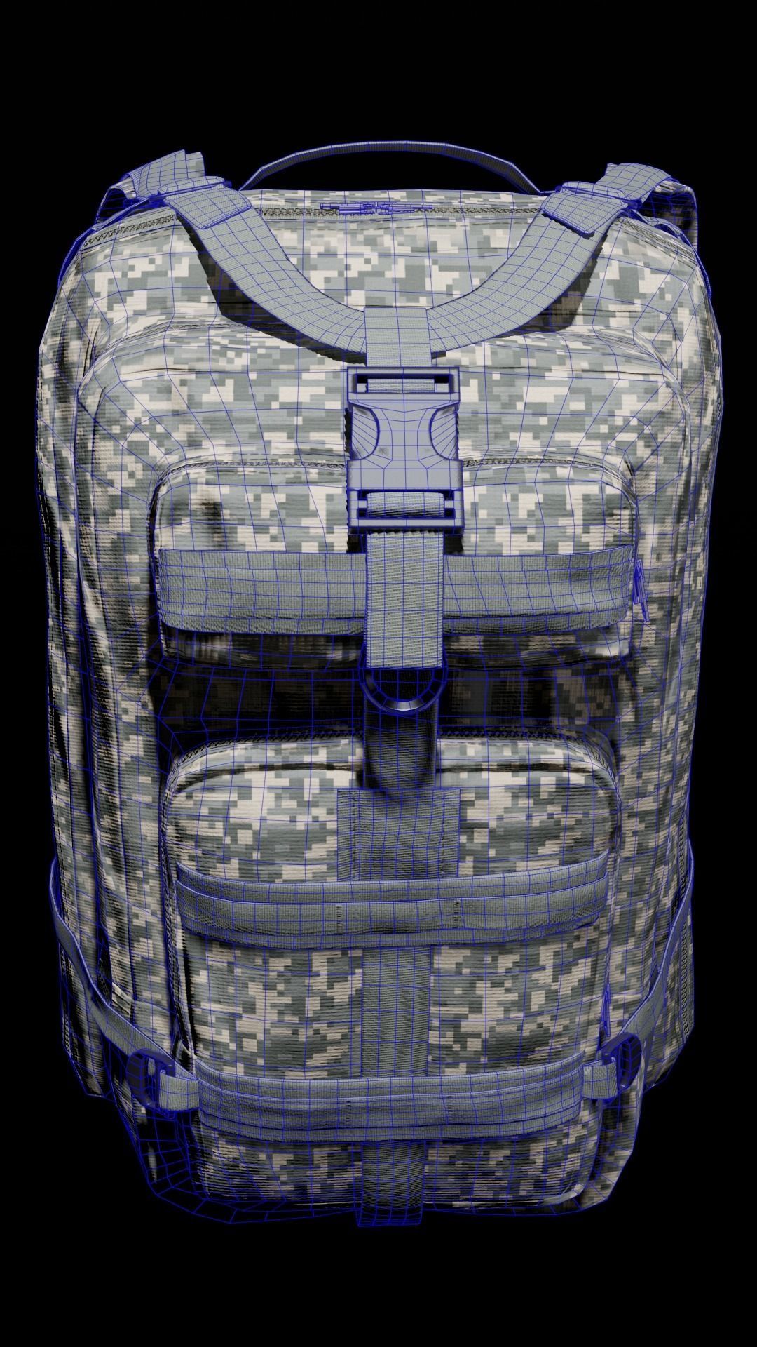 customizable Military backpack 2 color variations Low-poly 3D model_16