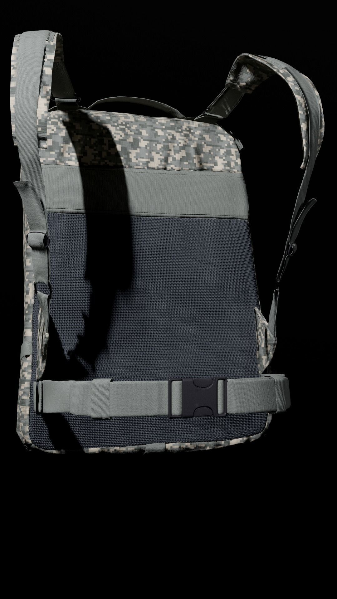customizable Military backpack 2 color variations Low-poly 3D model_10