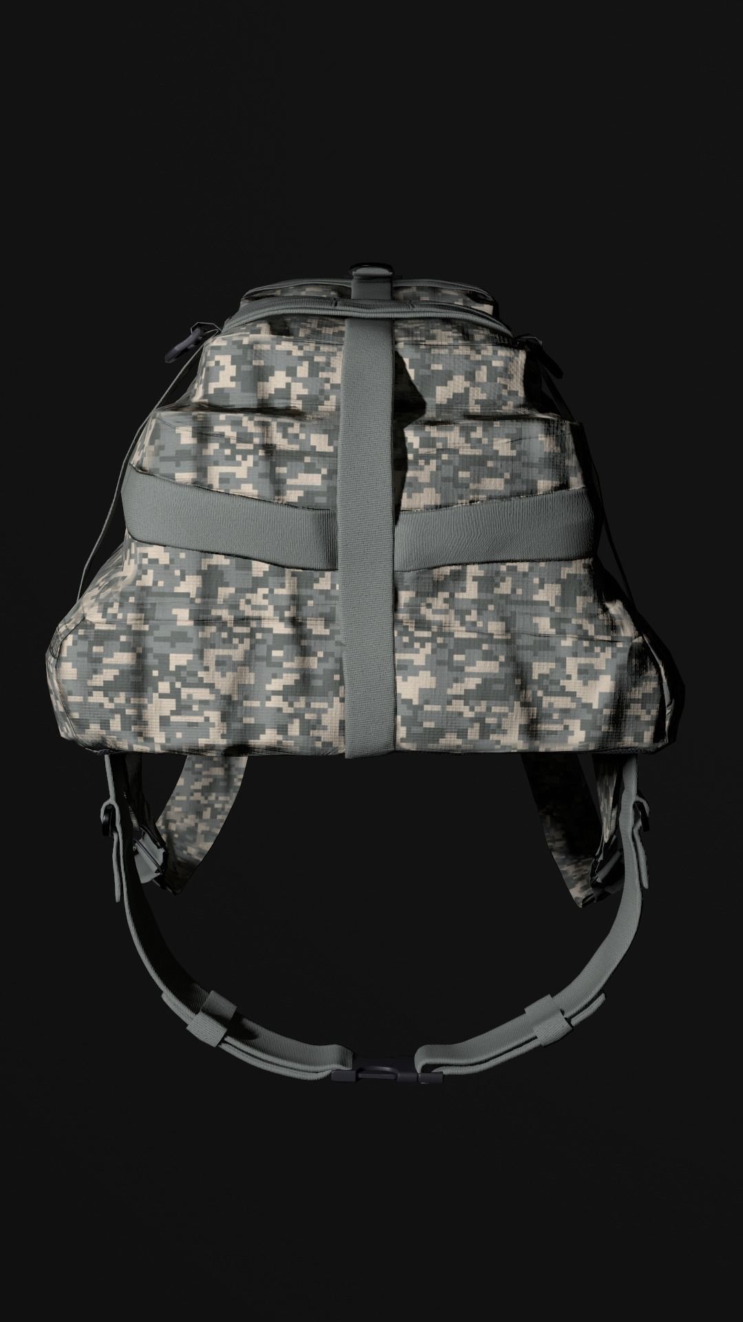 customizable Military backpack 2 color variations Low-poly 3D model_6