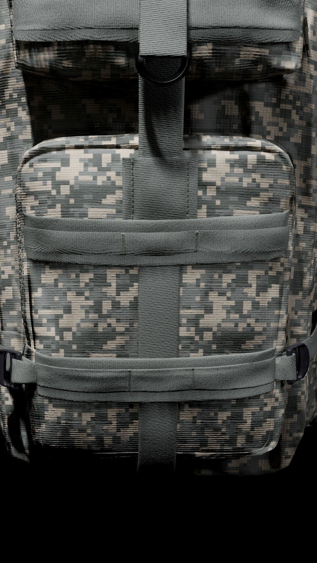 customizable Military backpack 2 color variations Low-poly 3D model_13