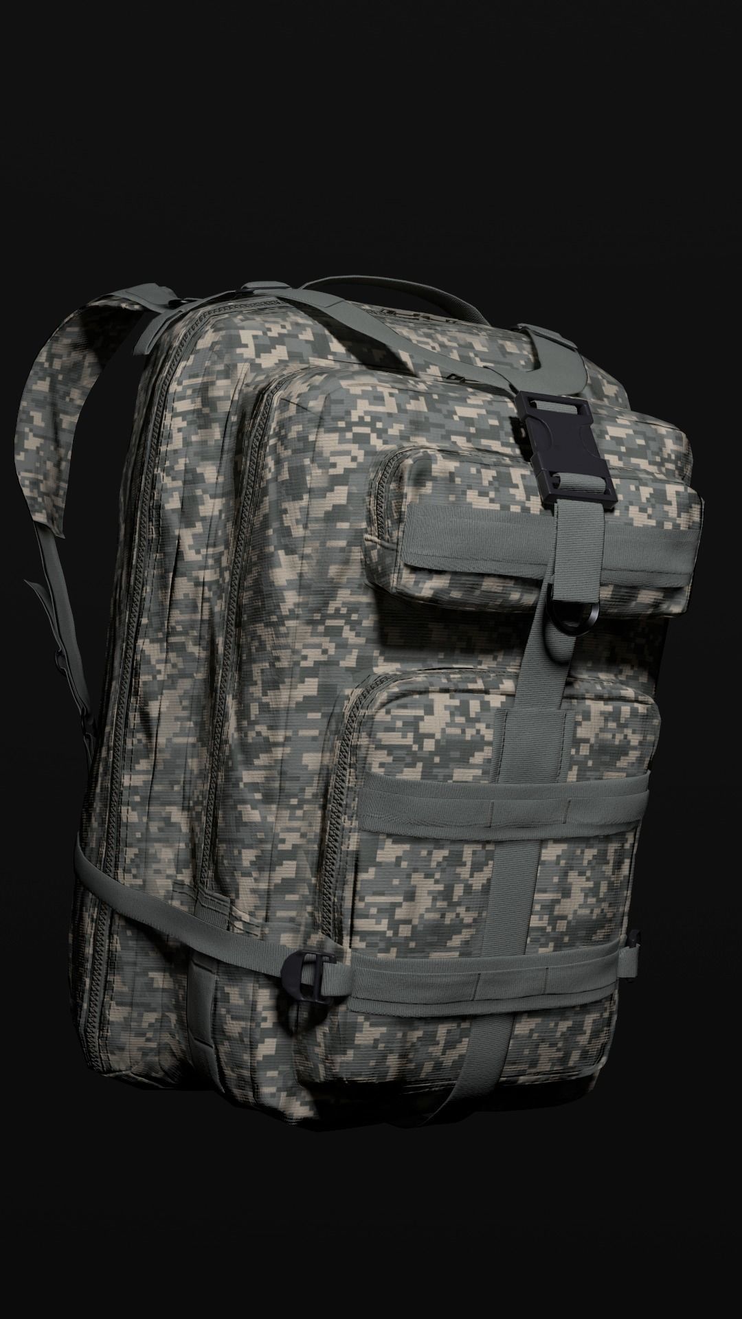 customizable Military backpack 2 color variations Low-poly 3D model_1