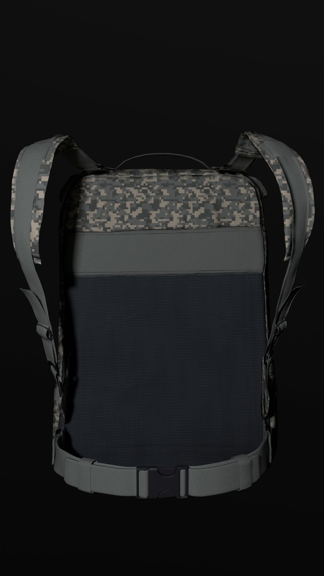 customizable Military backpack 2 color variations Low-poly 3D model_3