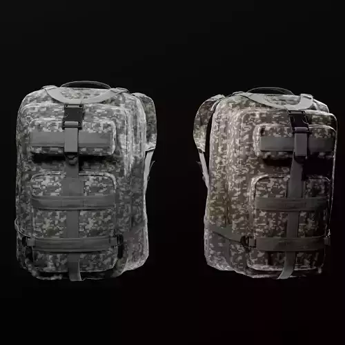 customizable Military backpack 2 color variations Low-poly 3D model