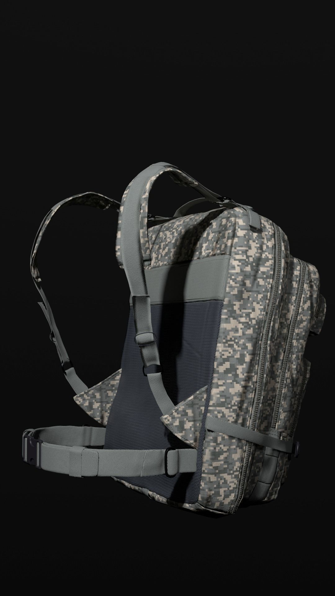 customizable Military backpack 2 color variations Low-poly 3D model_9