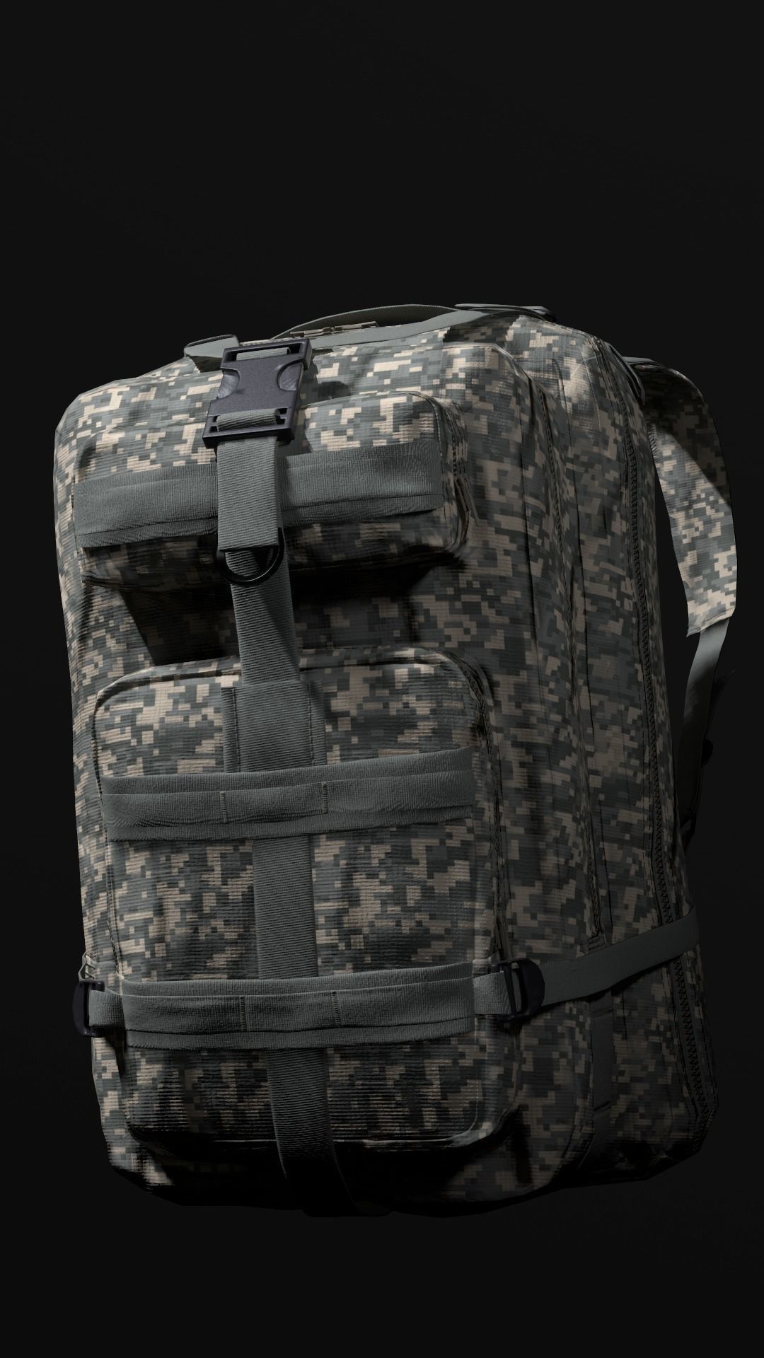 customizable Military backpack 2 color variations Low-poly 3D model_7